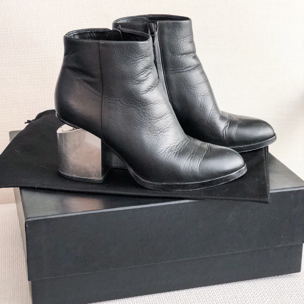Alexander Wang gabi cutout black silver boots